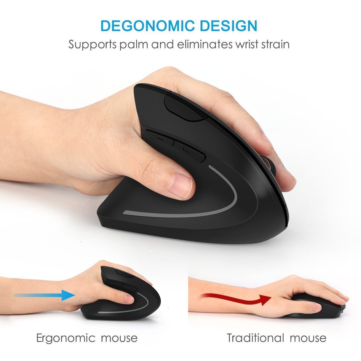 Ergonomic Left Hand Right Hand Wireless Vertical Mouse Ergonomic Left Hand Right Hand Wireless Vertical Mouse
